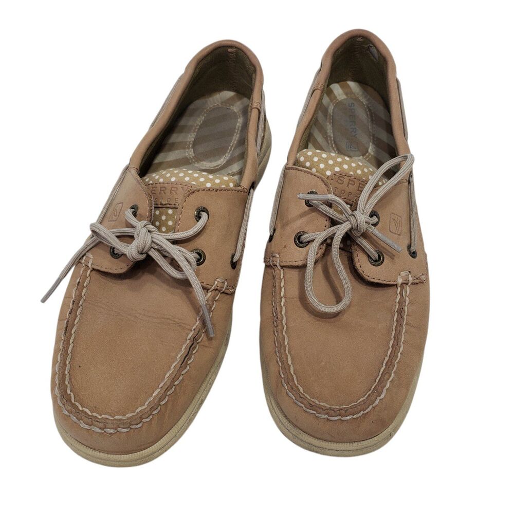 Sperry Woman's Tan Leather Boat Shoes / Topsiders, Size 8.5 M